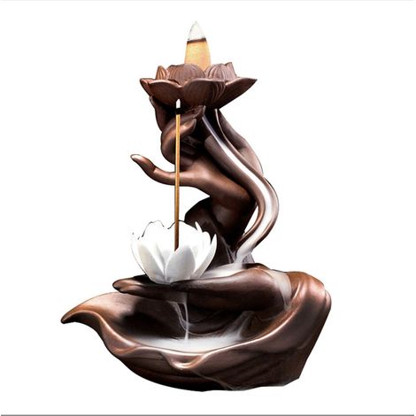 Räuchergefäß Aus Keramik Mit Rückflussfunktion, Kaskaden-räuchergefäß, Buddha-/lotus-räuchergefäßhalter Für Spa, Yoga Und Meditation