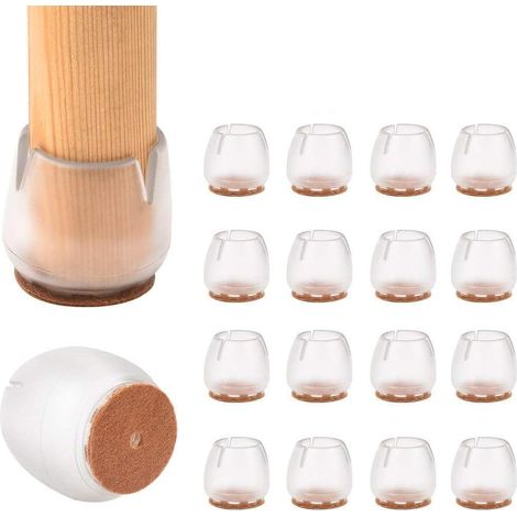Bdd 16er-pack Silikon-stuhlbeinschoner, Bodenschoner, Stuhlbeinkappen, Gummifüße, Rutschfeste Stuhlmatten, Durchmesser 21 Mm, Höhe 27 Mm, Überlappende Schoner