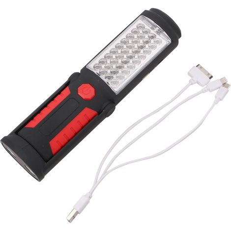 Notarbeitsleuchte, Usb-wiederaufladbare Arbeitsleuchte Mit Magnethalterung, Kfz-reparaturleuchte, Serviceleuchte, Rote Taschenlampe