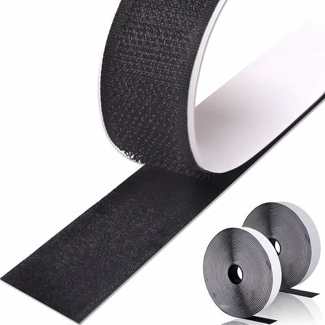 Bdd Doppelseitiger Kratzklebestreifen 10m, Klettverschlüsse Für Wandbehänge Und Teppiche 20mm (schwarz)