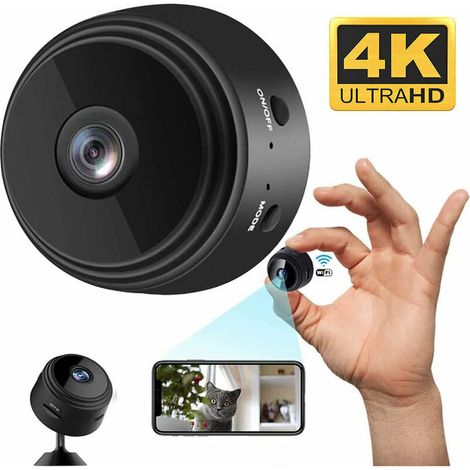 Mini-spionagekamera, Sicherheitskamera 4k Hd Wifi Mit Einstellbarer Auflösung, Nachtsicht Und Bewegungserkennung Für Den Verdeckten Einsatz Im Innen- Und Außenbereich (schwarz)