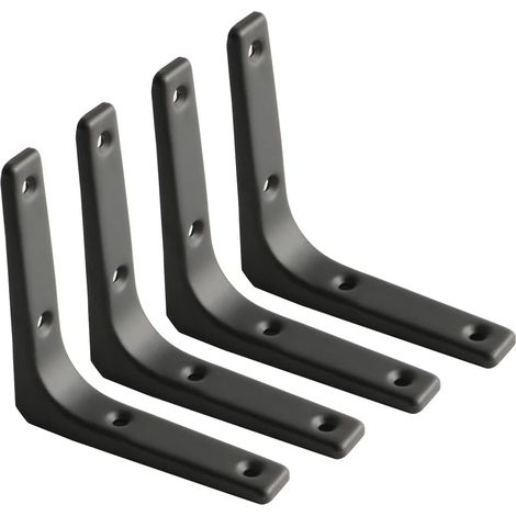 Bdd Wandregalhalterungen, Mattschwarze Metallhalterungen, Robuste Metallregalhalterungen Für Die Küche, 100 Mm X 100 Mm, 4 Stück