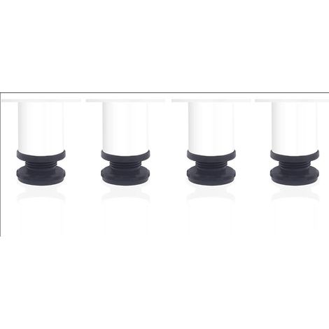 Möbelfüße, 4 Stück, 5 Cm Weiße Tischfüße, Höhenverstellbare Möbelfüße Aus Edelstahl, Höhenverstellbar Von 0 Bis 15 Mm
