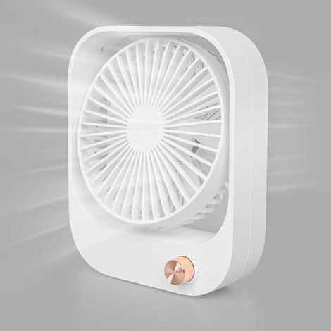 Usb-tischventilator, Leistungsstark Und Leise, Luftzirkulationsventilator, Verstellbarer Neigungswinkel, Weiß