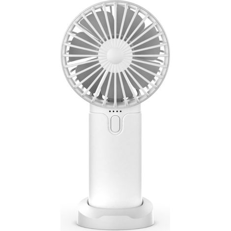 Bdd Tragbarer Ventilator, Mini-usb-wiederaufladbarer Ventilator 2400mah, Leiser Ventilator Mit 3 Einstellbaren Geschwindigkeiten, Geeignet Für Zuhause, Büro Und Reisen (weiß).