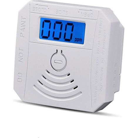 Kombinierter Gasmelder, Kohlenmonoxid-rauchmelder, Batteriebetriebener Co-rauchmelder Mit Led-anzeige, Blinklicht, Akustischem Alarm Und Warnmuster – Weiß