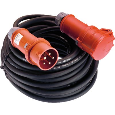 As-Schwabe CEE-Verlängerung 10m H07RN-F5G6,0, schwarz 32A