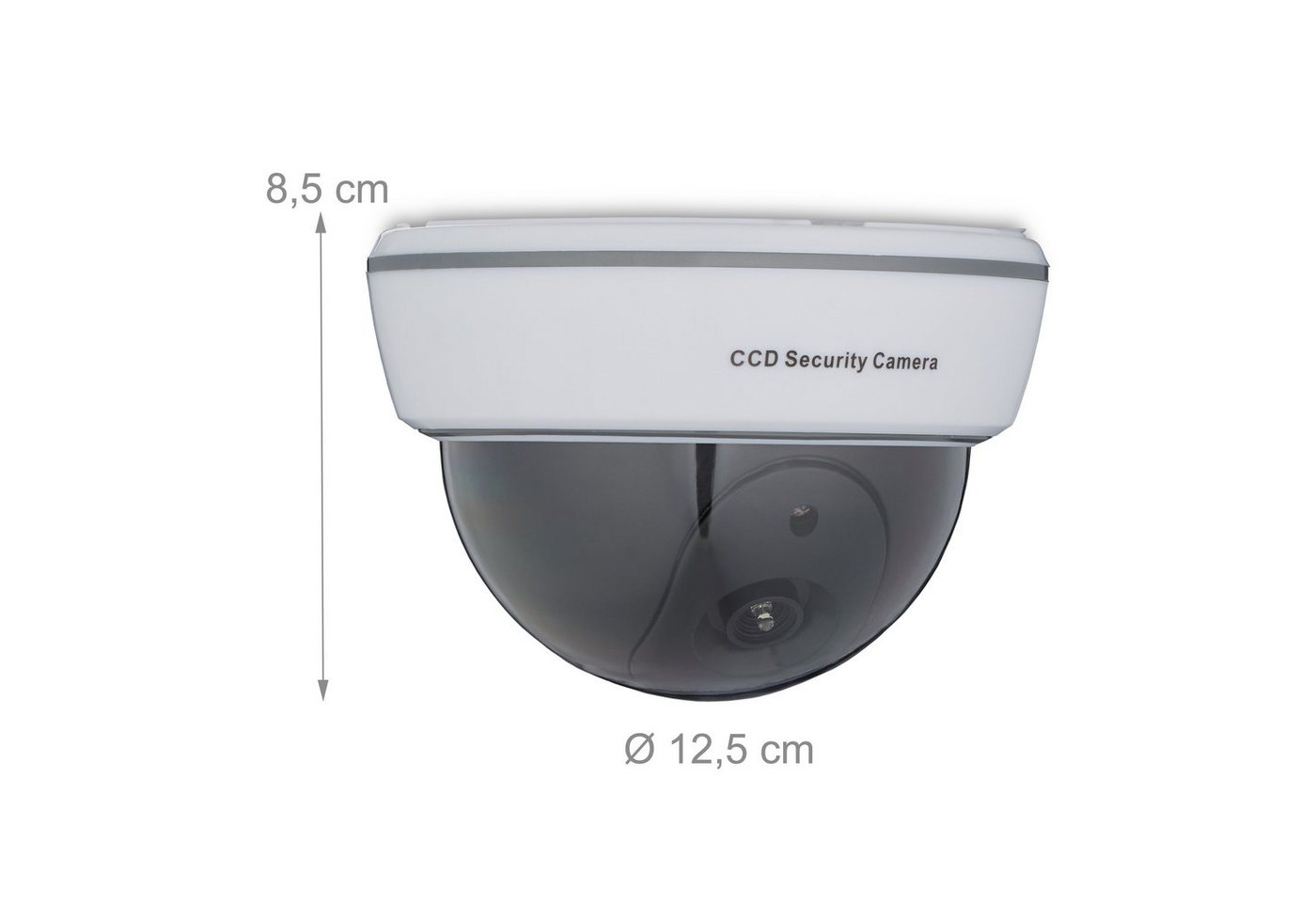 Kamera Dummy, blinkendes LED-Licht, innen & außen, Einbrecher Abschreckung, Überwachungskamera Attrappe, weiß - Relaxdays Bild 4