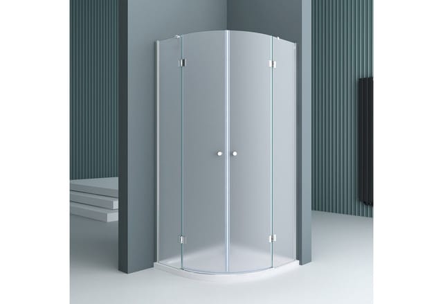 Viertelkreisdusche Duschkabine Ravenna02VS 80x80x190cm Duschabtrennung ESG-Sicherheitsglas Satiniert inkl. Easy-Clean-Beschichtung - Satiniert