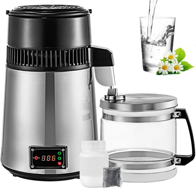 Wasser Destilliergerät Sc-3 Profi Wasserdestiller Aus Edelstahl, 750 W Leistung Und 4 L Fassungsvermögen Wasserdestilliergerät, Für Labors, Krankenhäuser, Büros, Destillationseffizienz 1l / H - Vevor
