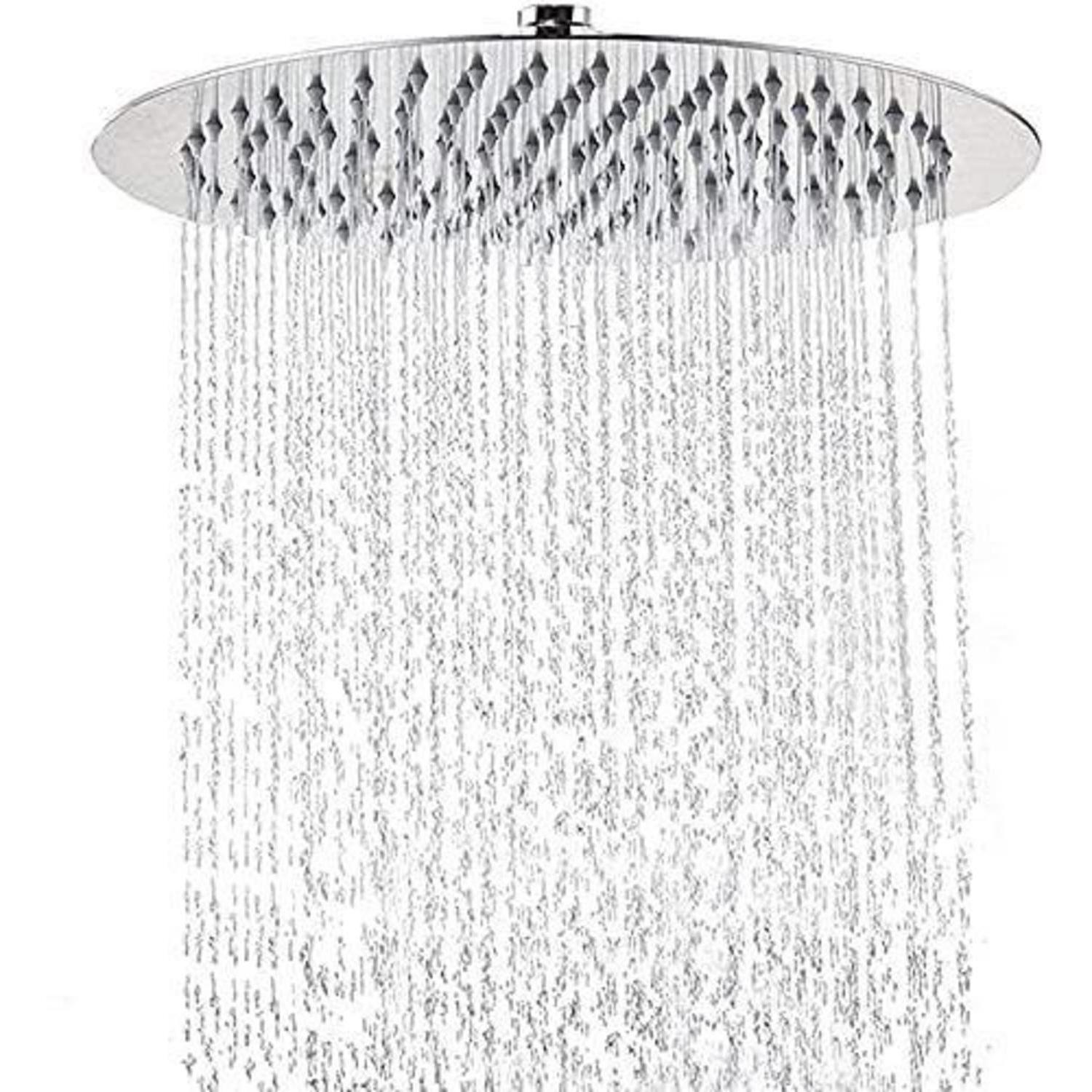 Regendusche 30cm Edelstahl, 12 Zoll Rund, Selbstreinigend, Hochdruck, Verstellbar