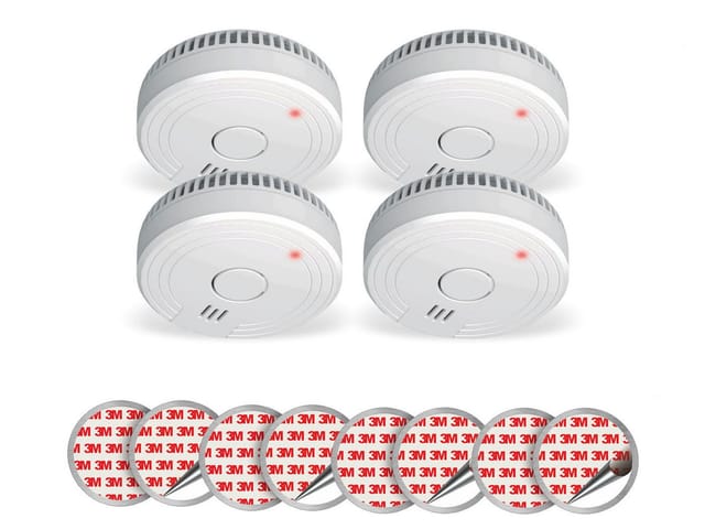 Elro - 4er Set optische Rauchmelder din 14604 mit Magnethalter