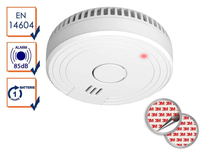 Elro - Optischer Rauchmelder din 14604 mit Batterie & Magnethalter