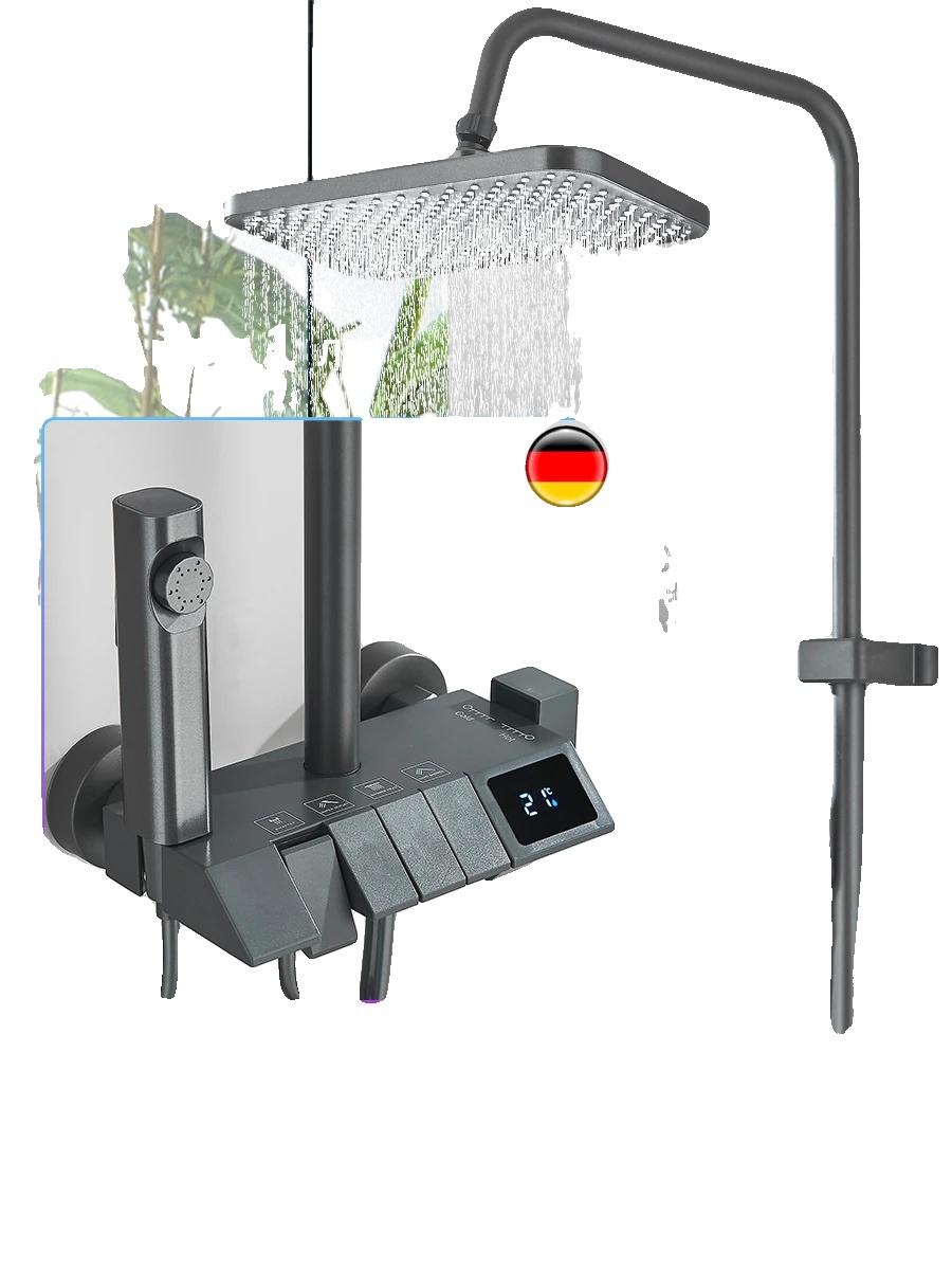 Duschsystem, Intelligentes Digitales Display, Wasserfall- Und Regenfunktion, Graues Display