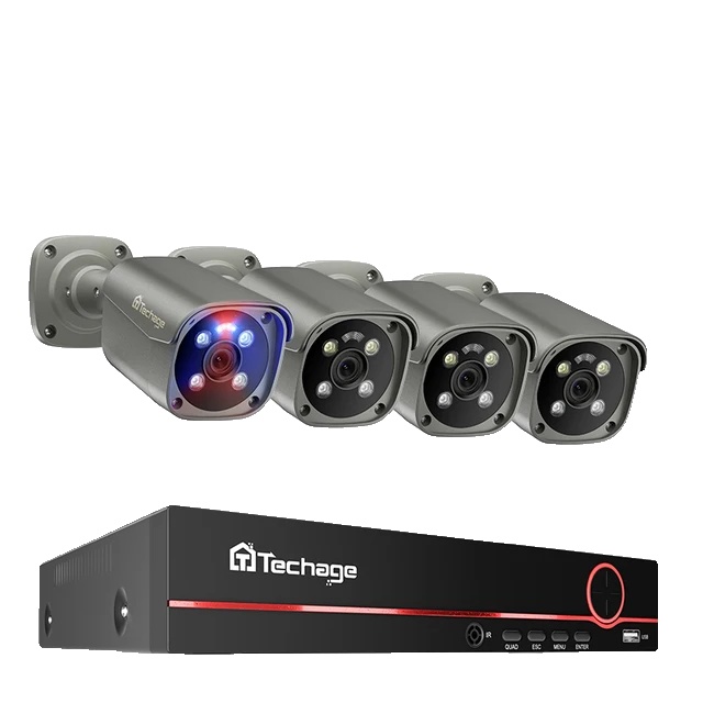 Sicherheitskamerasystem, 8 Kanäle, Ki-bewegungserkennung, 3t (outdoor-sport), 4 X 8-mp-kameras