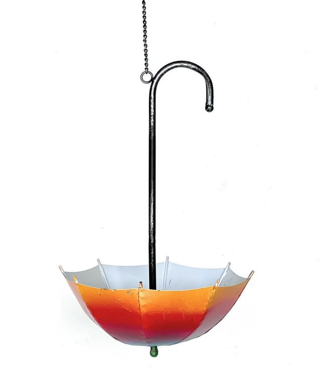 Blumenampel Metall Hängeampel mit Topf Innen Außen Regenschirm Hängepflanzen 57 cm 96258 s Pflanzenhänger Blumenhänger Topfhänger Blumen - Dandibo