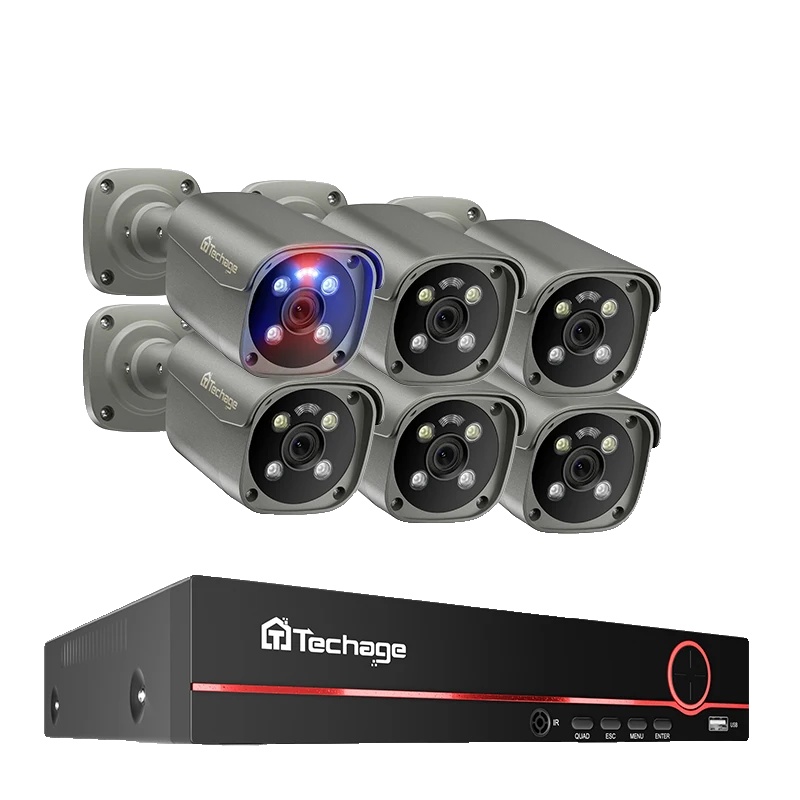 Sicherheitskamerasystem, 8 Kanäle, Zwei-wege-audio, 6 X 8-mp-kameras, Ohne B