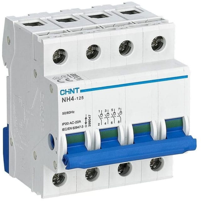 Chint 398047 Hauptschalter Blau, Weiß 4polig 63 A 240 V, 415 V 1 St.