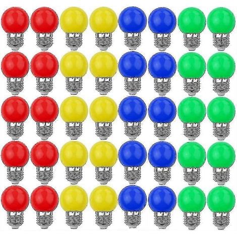 E27 3w/30w Farbige Led-lampen, Dekorative Und Designerlampe 240 Lumen, Wechselstrom 220-240v, Verschiedene Farben Rot, Gelb, Blau, Grün - 40er-pack [energie]