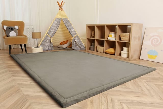 Paco Home Kinderteppich Kinderzimmer Teppich Baby Spielteppich Flauschig Rutschfest Deko Grau, 200x350 cm
