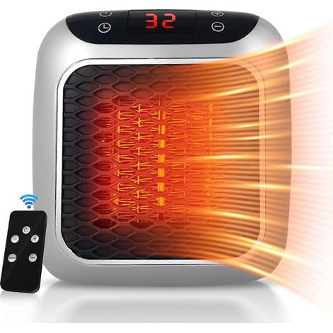 Tragbarer Heizlüfter, Keramikheizlüfter Mit Fernbedienung, 12-stunden-timer, Led-anzeige, 2 Heizmodi