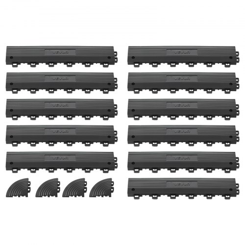 11 Stk. Rampenstück Für Garagenboden Belag, 31 X 6,9 Cm Auffahrrampe Für Klickfliesen, Rampe Aus Pp Mit 4 Eckstück Für Garagenboden Werkstattboden Klickfliesen, Nur Für Drainagematten