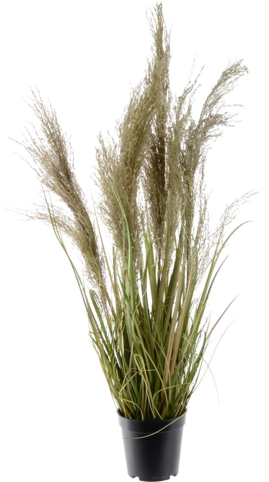 Kaemingk künstliche Graspflanze mit Federn im Topf 85 cm Pflanze