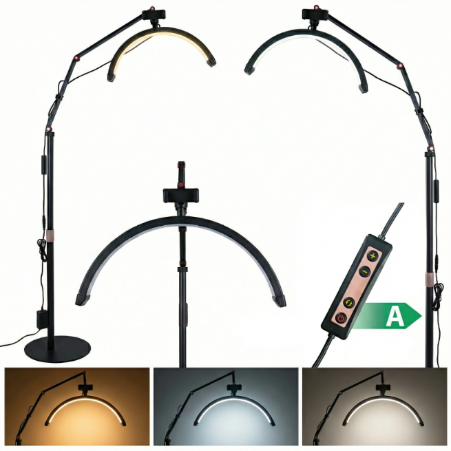 Moon Bow Led-kosmetiklampe 20w Für Wimpern, Stehend, Schwarz, 160 Cm