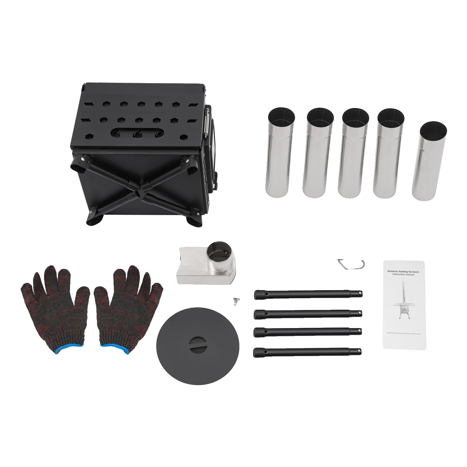 Campingkocher, Kohlenstoffstahl, Effizient Für Outdoor-kochen, Schwarz