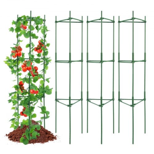 4er-pack Tomatenkäfige Für Den Garten, 63 Zoll Tomaten-spalier-pflanzenpfahl-unterstützung, Stapelbarer Hoher Pflanzenstützkäfig, Für Hochbeete, Gemüse, Blumen Und Kletterpflanzen