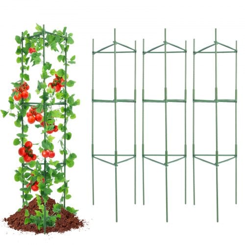 6er-pack Tomatenkäfige Für Den Garten, 48 Zoll Tomatenspalier-pflanzenpfahlstütze, Stapelbarer Hoher Pflanzenstützkäfig, Für Hochbeete, Gemüse, Blumen Und Kletterpflanzen - Vevor