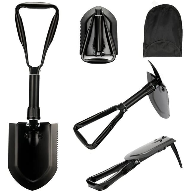 58 cm faltbare Multifunktionsschaufel, Tragetasche mit ultrastabilem, hochfestem Kohlenstoffstahlgürtel, faltbare Campingschaufel-Kombination,