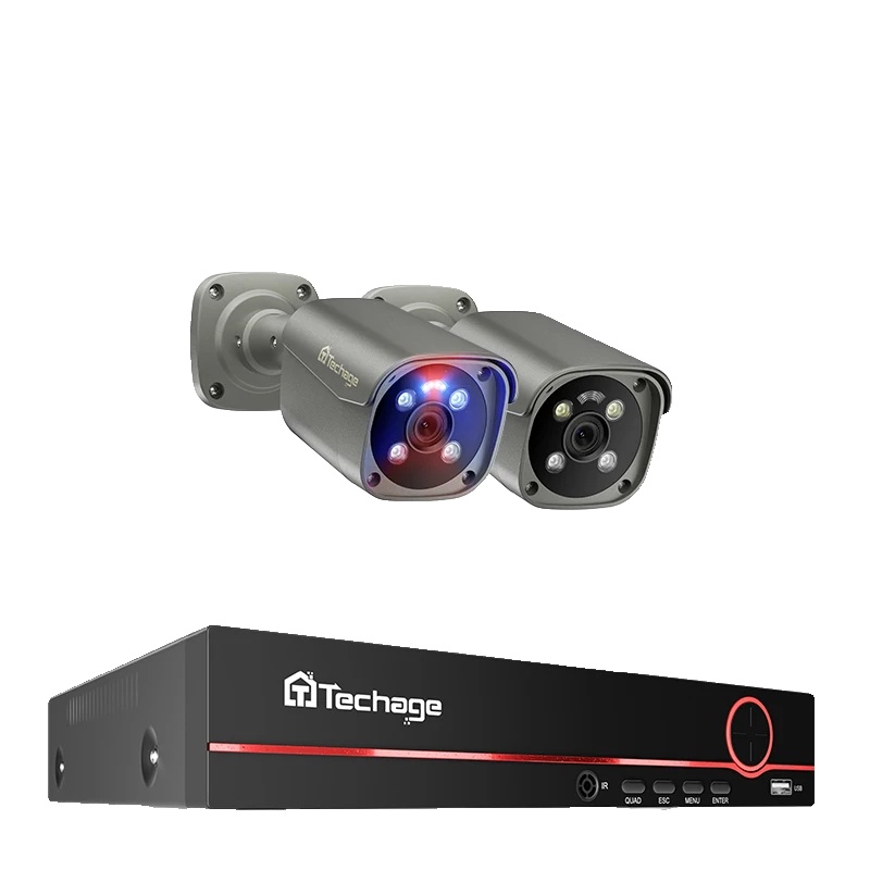 Sicherheitskamerasystem, 8 Kanäle, Zwei-wege-audio, 8-kanal, 2 X 8-mp-kameras, Ohne D-sensor