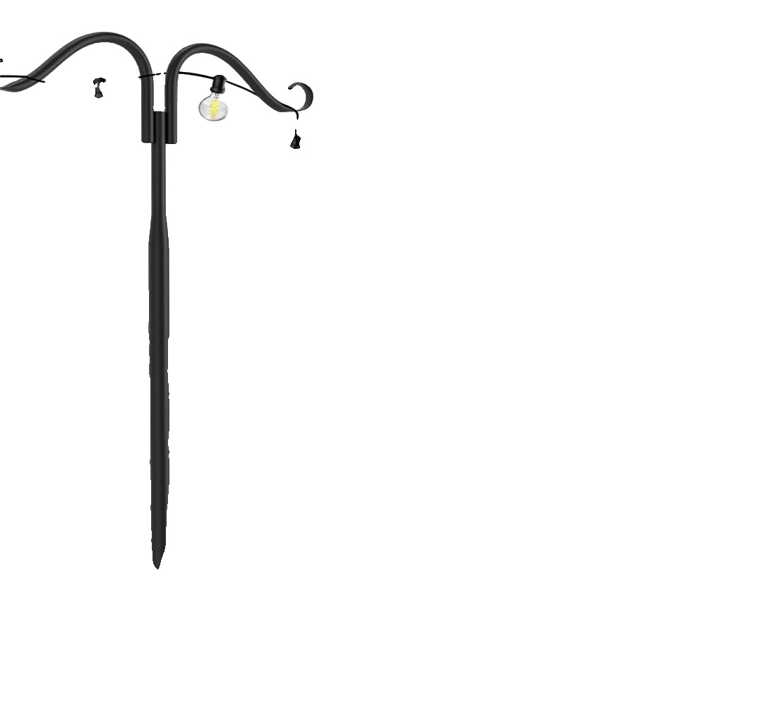 Gartenhaken, Höhenverstellbar, Robuste Eisenkonstruktion, Schwarz, Groß, 2 Stück