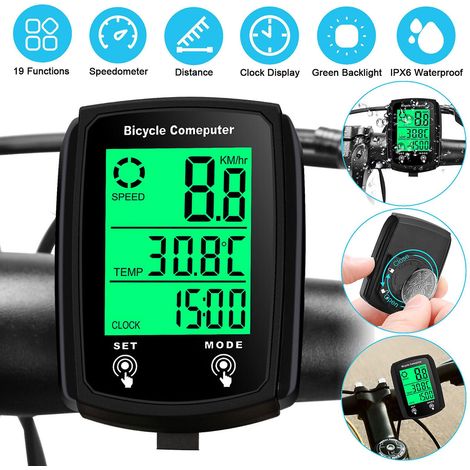 Wasserdichter, Kabelgebundener Digitaler Lcd-tachometer Und Kilometerzähler Für Fahrräder