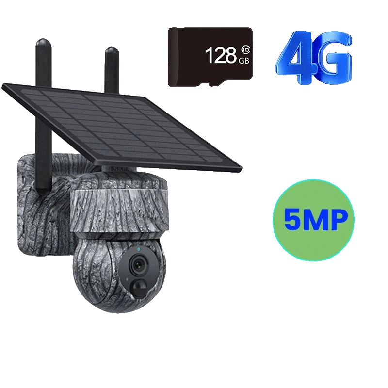 Überwachungskamera, 5 Mp Hd-bildqualität, Solarbetriebene Jagdkamera Zum Angeln, 5-mp-eu-4g-kamera Mit Gb-karte