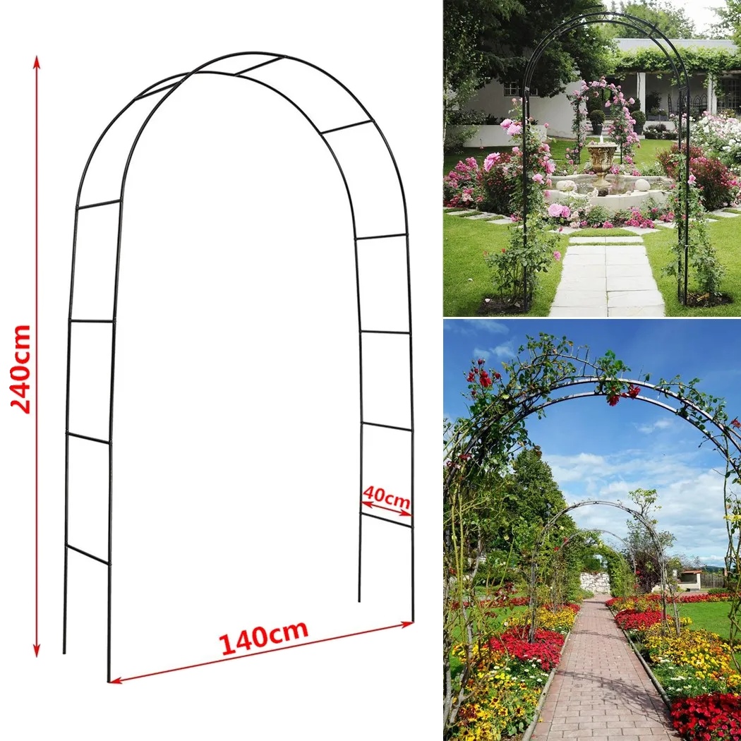 Gartenbogen, Gotisches Design, Leicht Und Individuell Anpassbar, Xl, Schwarz