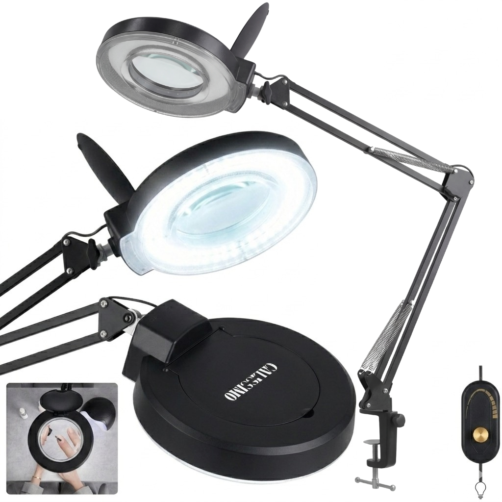 Led-kosmetiklupe 24w, Wimpernlupe Für Den Schreibtisch, Schwarz, 83 Cm