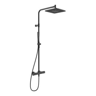 Hansa - Aurelia - Duschset mit Thermostat, 25x25 cm, schwarz matt 4719911333
