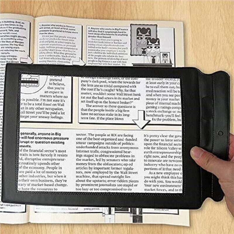 Enowelir A4 3x Tragbare Leselupe Für Ganze Seiten, Geeignet Für Ältere Menschen Und Menschen Mit Sehschwäche, Lesehilfe Für Bücher Und Dokumente