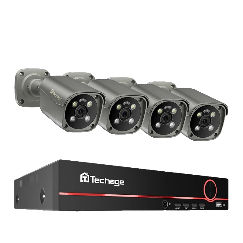 Sicherheitskamerasystem, 8-mp-auflösung, Nachtsichtfunktion, 8-kanal-nvr Und 4 Kameras – A, 3t (outdoor-sport) – C