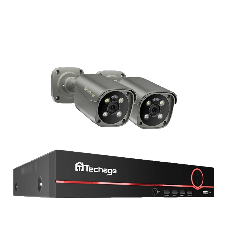 Sicherheitskamerasystem, 8-mp-auflösung, Nachtsichtfunktion, 8-kanal-nvr Und 2 Kameras, 4 Tb
