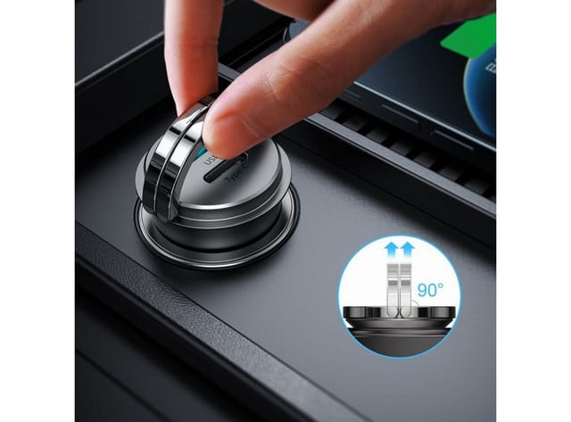 Schnelles USB-C USB-Autoladegerät 45W 5A PD QC 3.0 AFC SCP Grau