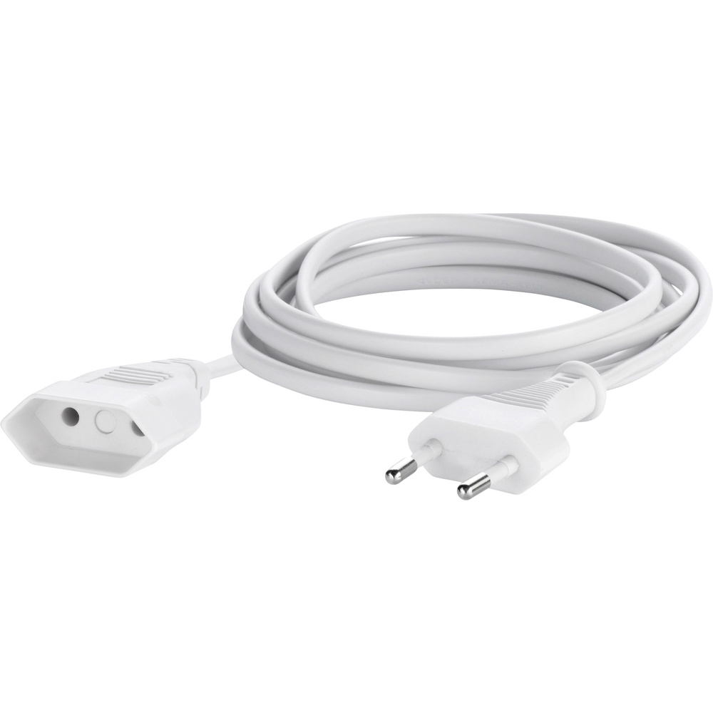 Sygonix SY-5042684 Strom Verlängerungskabel 2.5 A Weiß 2.00 m H03VVH2-F 2X 0,75 mm²