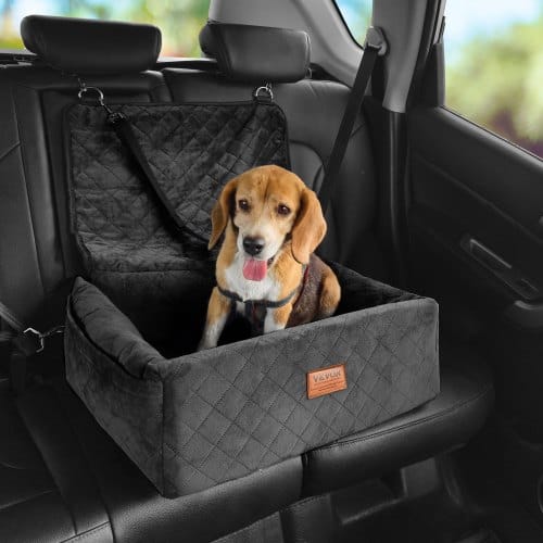 Hundeautositz, Hundesitzerhöhung Fürs Auto Mit Aufbewahrungstasche, Ansteckbarer Sicherheitsleine, Füllung Aus Schwamm Und Pp-baumwolle, Hundeautobett Für Kleine Und Mittelgroße Hunde Bis 18 Kg - Vevor
