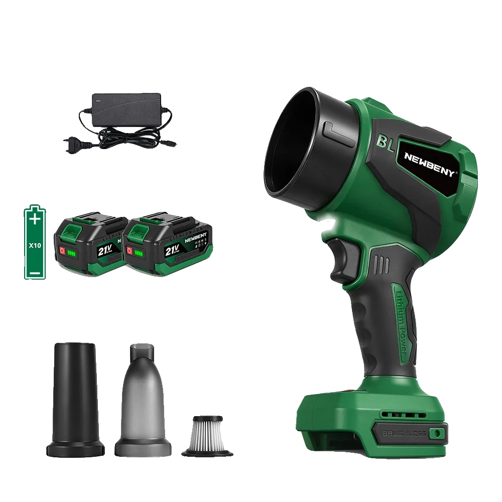 Turbogebläse, 3000 W Leistung, Windgeschwindigkeit 650 M/s, 2 X 3,0 Ah Batterien