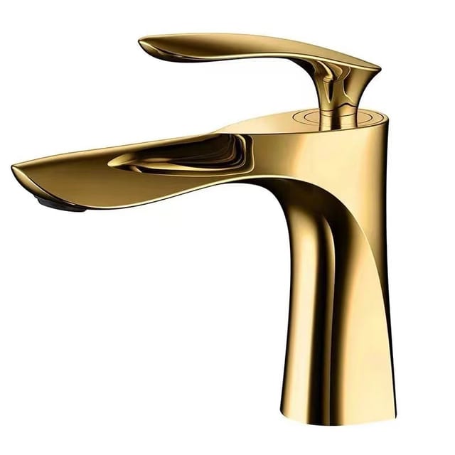 Linghhang - Badezimmer Waschbecken Wasserhahn Messing Mischbatterie Gold Chrom Finish Gold Mischbatterie mit Waschbecken