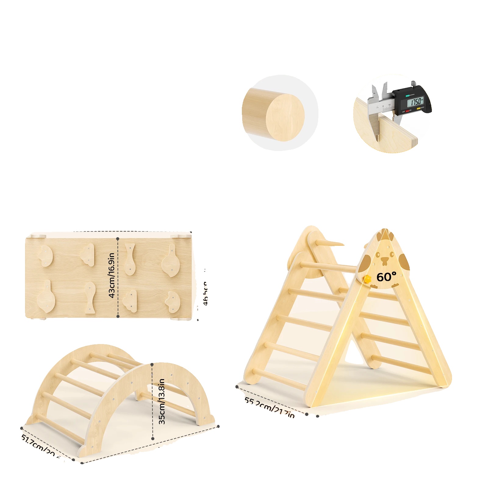 Kinderspielbereich, 7-in-1-kletterset, Verstellbare Rutsche, Wie Ein Pic-b
