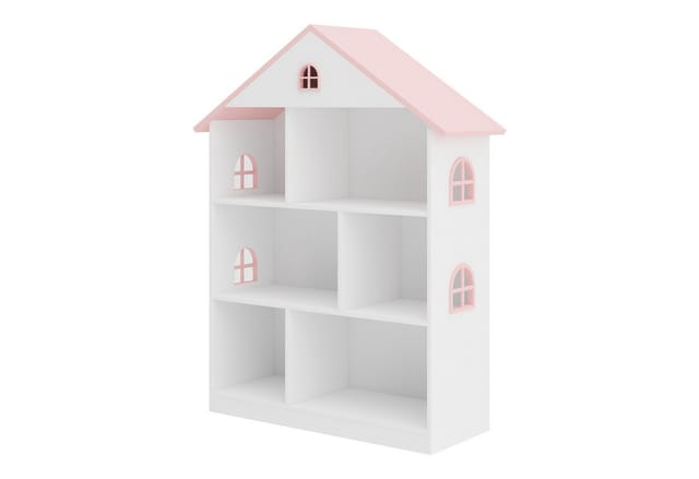 [en.casa] - Kinderregal Vipsali 107x83x30 cm Weiß/Rosa