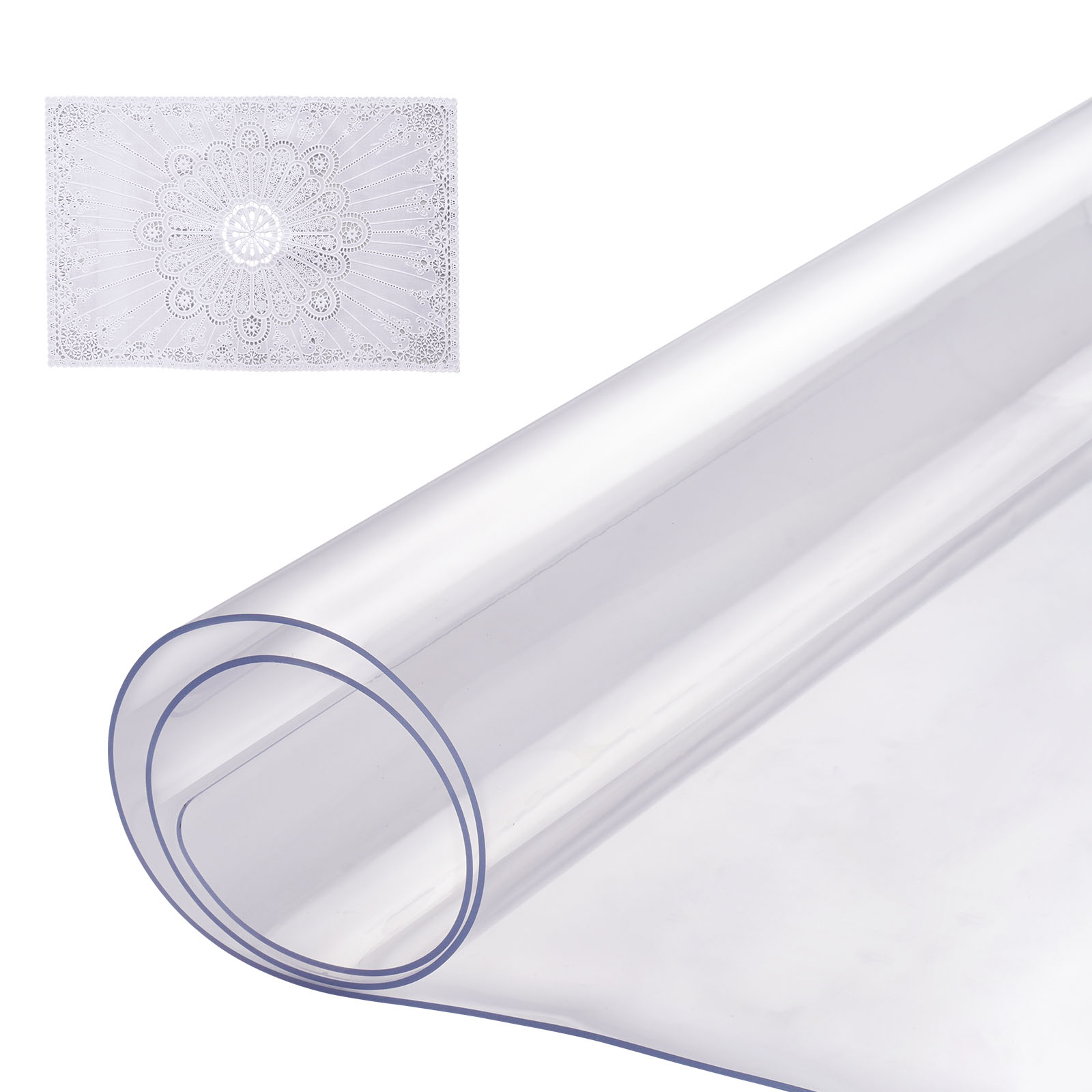 Kunststoff-tischdecke, 14 X 24 Zoll, 1,5 Mm Dick, Transparenter Tischschutz, Rechteckige Pvc-schreibtischunterlage, Wasserdichte Und Leicht Zu Reinigende Schreibtischunterlage, Tischdecke - Vevor